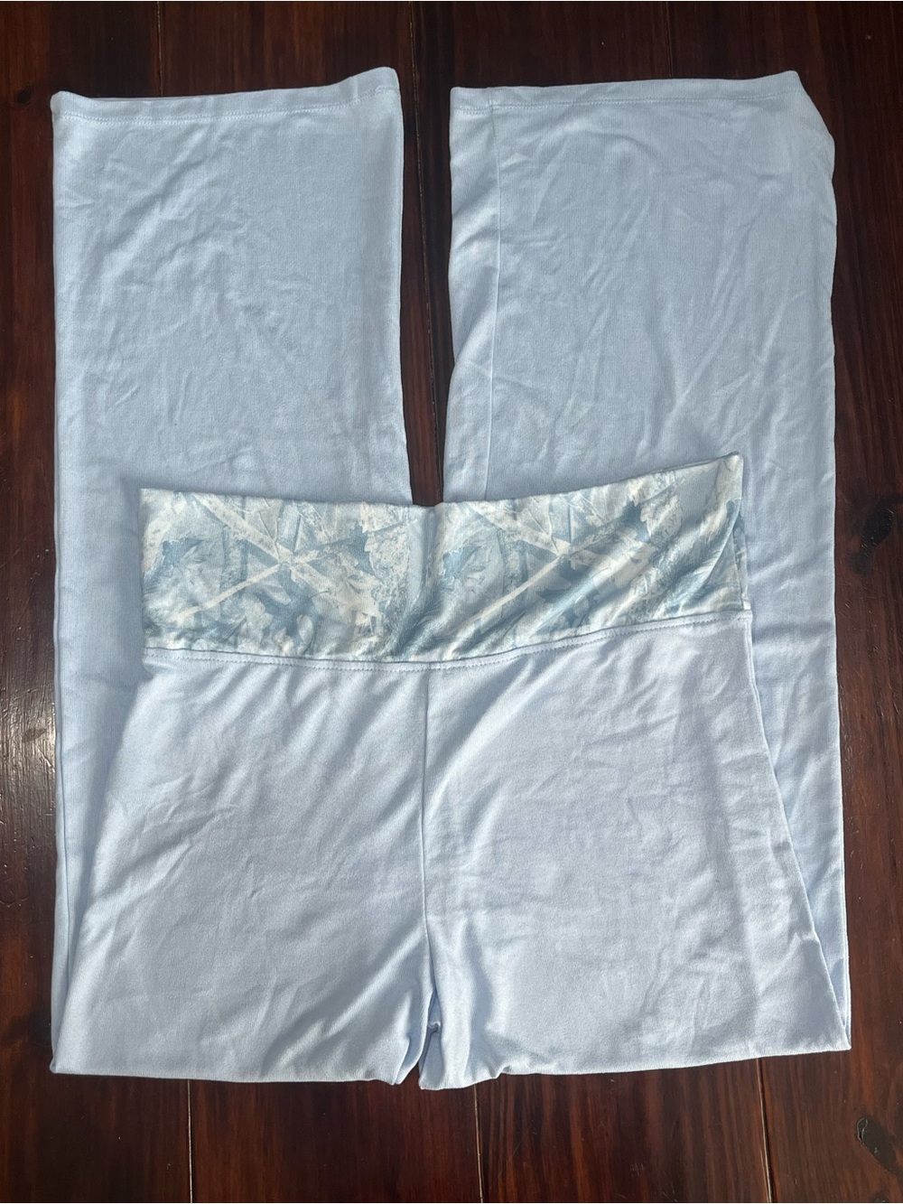 Aeropostale Y2K Blue Foldover Yoga Pants Size M